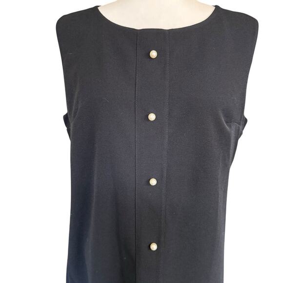 Carla Conti Dress Shift Black Made In Italy Sleeveless XL Witchy Gothic Goth - Picture 2 of 10